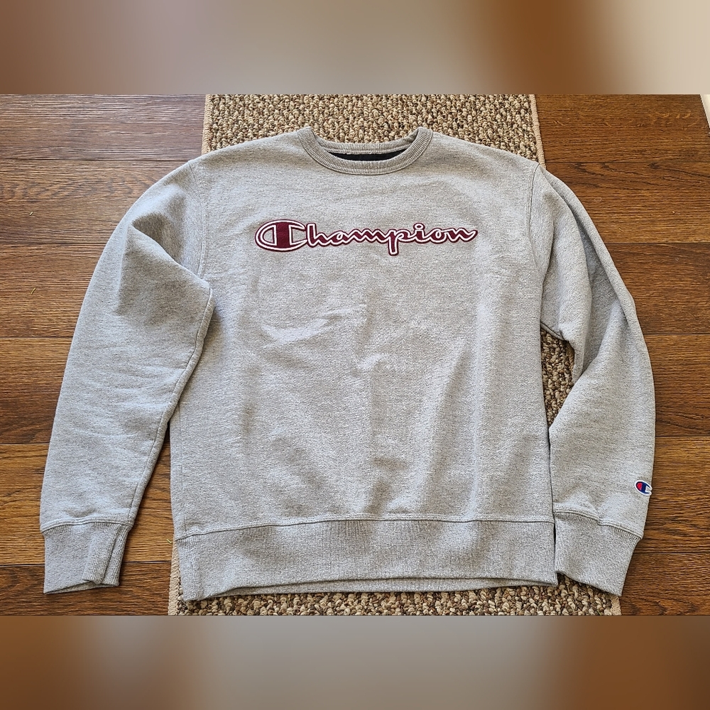 Champion Gray And Maroon Crewneck Sweatshirt